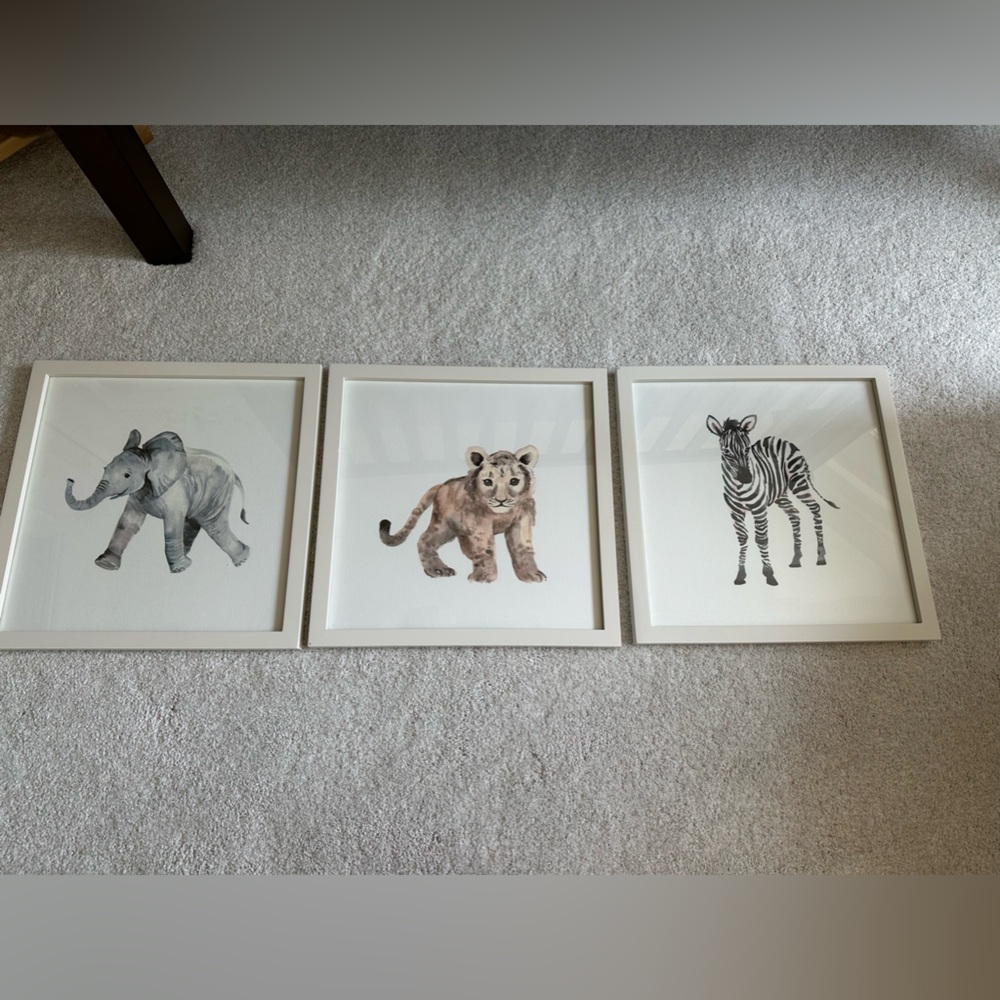 Pottery Barn Kids Nursery Animal Framed Art